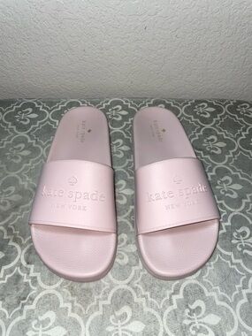 kate spade Pale Pink Logo Slide Sandals